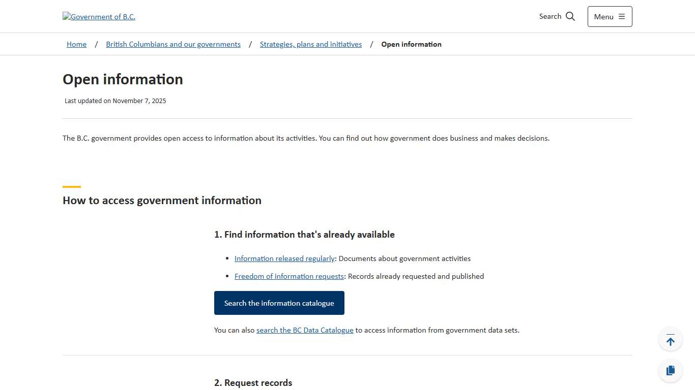 Open information - Province of British Columbia